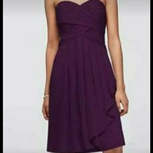 David's bridal plum chiffon dress